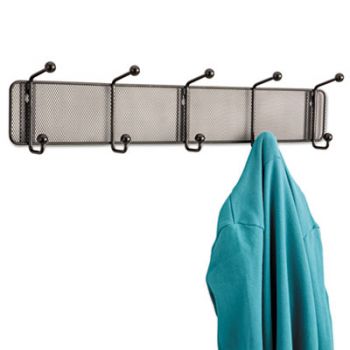 Onyx Mesh Wall Racks, 5 Hook, Steel