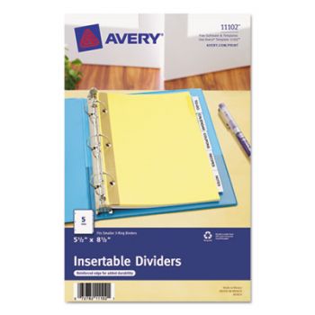 Insertable Big Tab Dividers, 5-Tab, 8 1/2 x 5 1/2