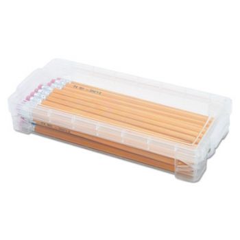 Super Stacker Pencil Box, Clear, 8 1/4 x 3 3/4 x 1 1/2