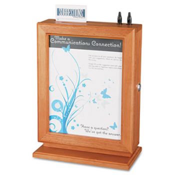 Customizable Wood Suggestion Box, 10 1/2 x 5 3/4 x 14 1/2, Cherry