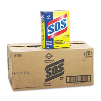 Steel Wool Soap Pad, 15 Pads/Box, 12 Boxes/Carton