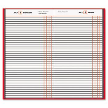 Standard Diary Recycled Daily Journal, Red, 7 11/16 x 12 1/8, 2016