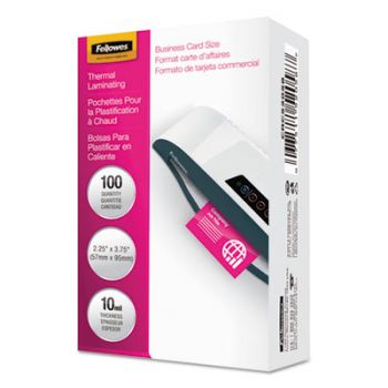 Laminating Pouch, 10mil, 2 1/4 x 3 3/4, Business Card Size, 100/Pack