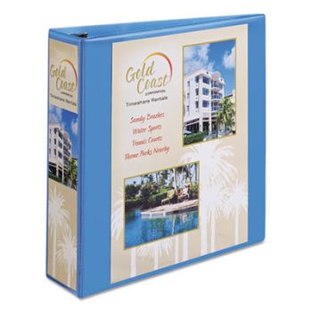 Heavy-Duty Nonstick View Binder w/1-Touch Slant Rings, 2" Cap, Light Blue