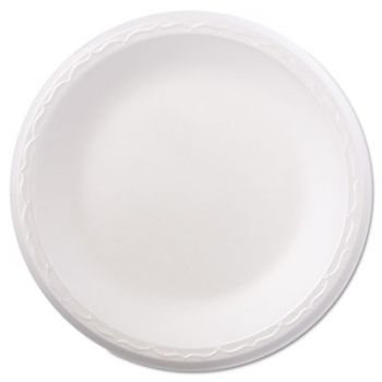 Foam Dinnerware, Plate, 8 7/8" dia, White, 125/Pack, 4 Packs/Carton