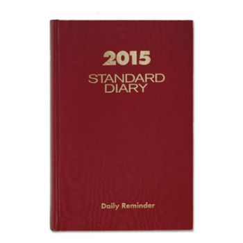 Standard Diary Recycled Daily Reminder, Red, 5 x 7 1/2, 2016