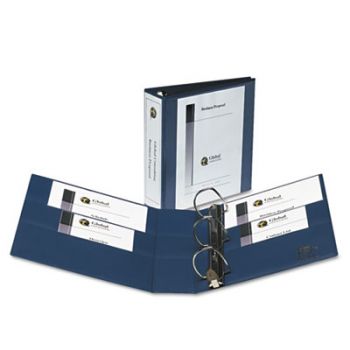 Heavy-Duty View Binder w/Locking 1-Touch EZD Rings, 3" Cap, Navy Blue