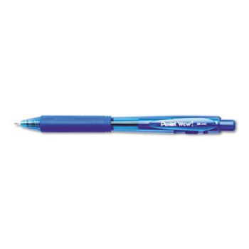 WOW! Retractable Ballpoint Pen, 1mm, Blue Barrel, Blue Ink, Dozen