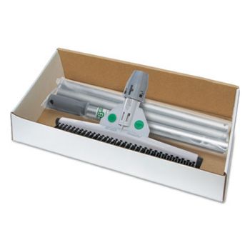 SmartFit Sanitary Brush Kit with Handle, 22", Rubber/Aluminum, Black/White