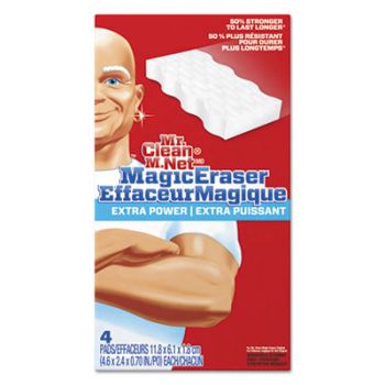 Magic Eraser Extra Power, 4 3/5" x 2 2/5", 4/Box