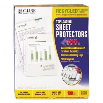 Recycled Polypropylene Sheet Protector, Reduced Glare, 2", 11 x 8 1/2, 100/BX