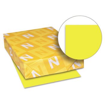 Astrobrights Colored Card Stock, 65 lb., 8-1/2 x 11, Lift-Off Lemon, 250 Sheets