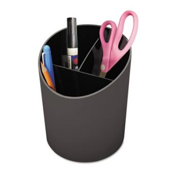 Recycled Big Pencil Cup, Plastic, 4 1/4 dia. x 5 3/4, Black