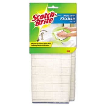 Kitchen Cleaning Cloth, Microfiber, White, 2/Pack, 12 Packs/Carton
