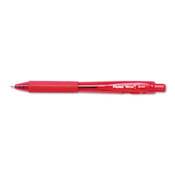 WOW! Retractable Ballpoint Pen, 1mm, Red Barrel, Red Ink, Dozen