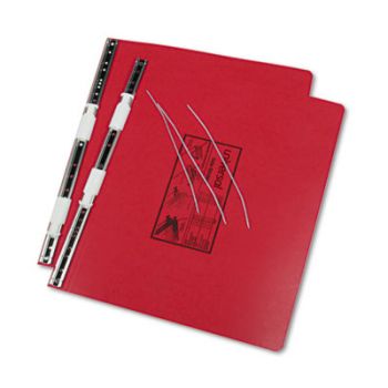 Pressboard Hanging Data Binder, 14-7/8 x 11 Unburst Sheets, Red