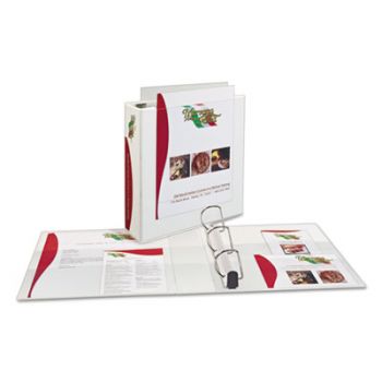 Heavy-Duty Nonstick View Binder w/1-Touch Slant Rings, 2" Cap, White