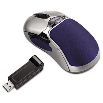 Optical HD Precision Cordless Gel Mouse, Five-Button/Scroll, Blue/Sliver