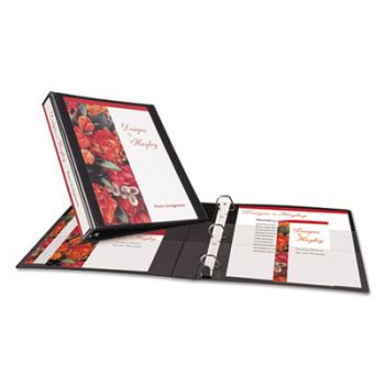 Heavy-Duty Nonstick View Binder w/1-Touch Slant Rings, 1" Cap, Black