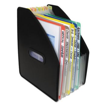 Vertical Expanding File, 13-Pocket, 10" Expansion, Letter, Poly, Black