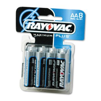 Alkaline Batteries, AA, 8/Pack