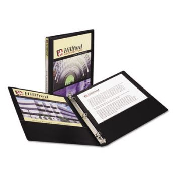 Economy View Binder w/Round Rings, 11 x 8 1/2, 1/2" Cap, Black