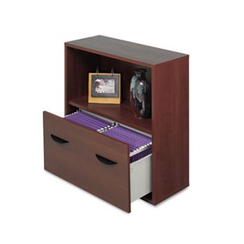 Après File Drawer Cabinet With Shelf, 29 3/4w x 11 3/4d x 29 3/4h, Mahogany