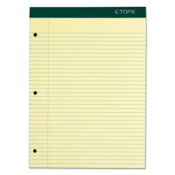 Double Docket Writing Pad, 8 1/2 x 11 3/4, Canary, 100 Sheets