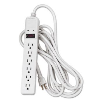 Basic Home/Office Surge Protector, 6 Outlets, 15 ft Cord, 450 Joules, Platinum