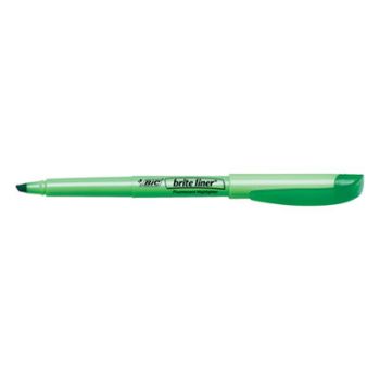 Brite Liner Highlighter, Chisel Tip, Fluorescent Green Ink, 1 Dozen
