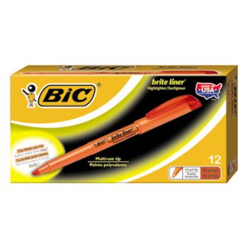 Brite Liner Highlighter, Chisel Tip, Fluorescent Orange Ink, 1 Dozen