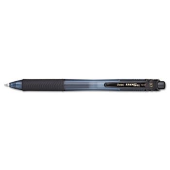 EnerGel-X Retractable Roller Gel Pen, .7mm, Black Barrel, Black Ink