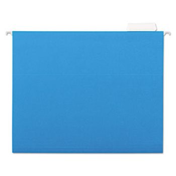 Hanging File Folders, 1/5 Tab, 11 Point Stock, Letter, Blue, 25/Box