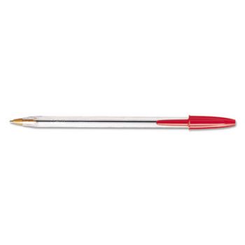 Cristal Xtra Smooth Ballpoint Pen, Red Ink, 1mm, Medium, Dozen