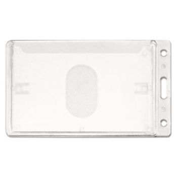Frosted Rigid Badge Holder, 3 3/8 x 2 1/8, Clear, Vertical, 25/BX