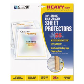 High Capacity Polypropylene Sheet Protectors, Clear, 50", 11 x 8 1/2, 25/BX