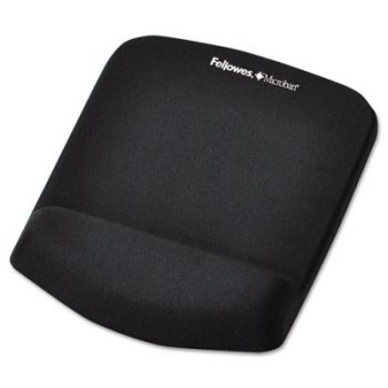 PlushTouch Mouse Pad with Wrist Rest, Foam, Black, 7 1/4 x 9-3/8
