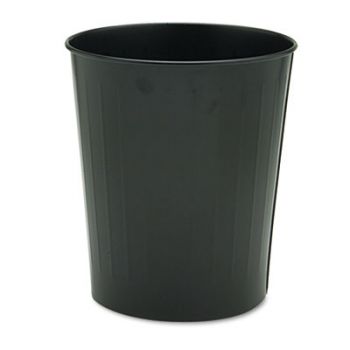 Round Wastebasket, Steel, 23.5qt, Black