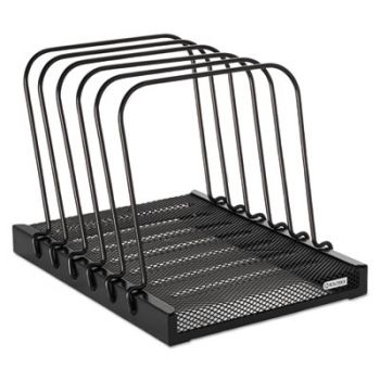 Mesh Flip File Folder Sorter, Five Sections, Black, 10 1/4 x 7 1/2 x 7 1/2