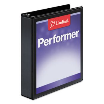 Performer ClearVue Slant-D Ring Binder, 1 1/2" Cap, 11 x 8 1/2, Black