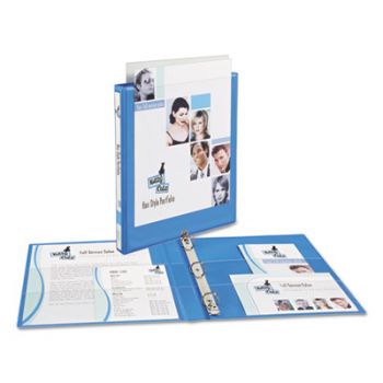 Heavy-Duty Nonstick View Binder w/Slant Rings, 1/2" Cap, Light Blue