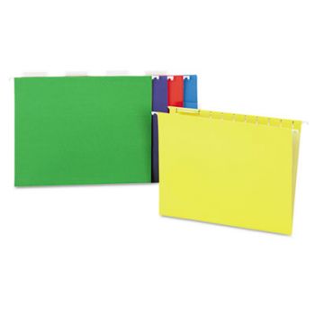 Hanging File Folders, 1/5 Tab, 11 Point, Letter, Assorted Colors, 25/Box