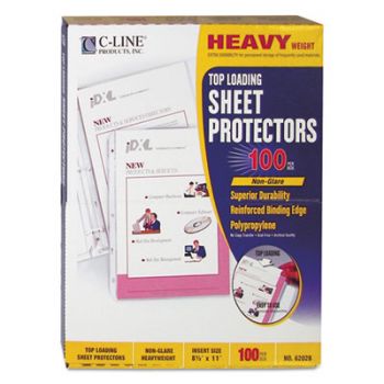 Heavyweight Polypropylene Sheet Protector, Non-Glare, 2", 11 x 8 1/2, 100/BX