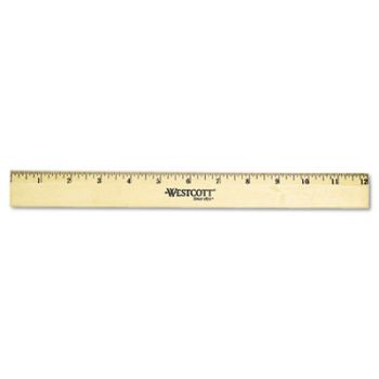 Wood Ruler with Single Metal Edge, 12"