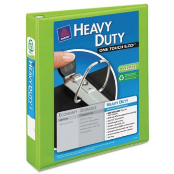 Heavy-Duty View Binder w/Locking 1-Touch EZD Rings, 1 1/2", Chartreuse