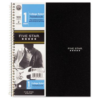 Wirebound Notebook, College Rule, 8 1/2 x 11, White, 1 Subject, 100 Sheets
