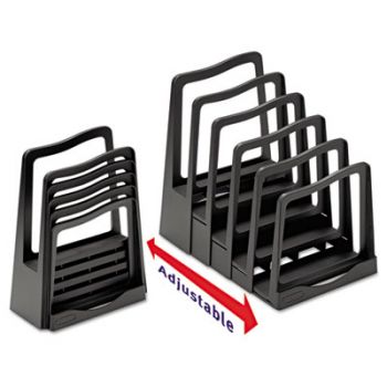 Adjustable File Rack, Five Sections, 8 x 10 1/2 x 11 1/2, Black