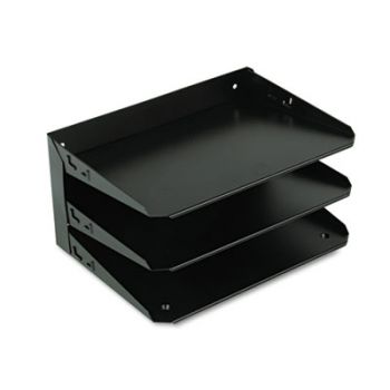 Steelmaster Multi-Tier Horizontal Letter Organizers, Three Tier, Steel, Black