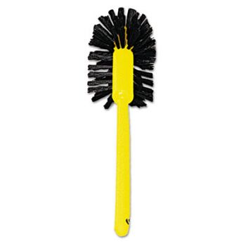 Commercial-Grade Toilet Bowl Brush, 17" Long, Plastic Handle, Yellow