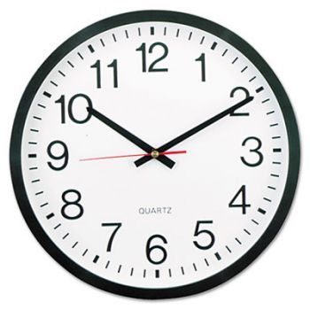 Round Wall Clock, 12 1/2" dia., Black